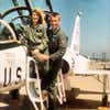 U.S. Air Force 1st Lt. Chad Chapman's father, retired 1st Lt. John Chapman, poses on a T-38 Talon with Chad's mother. (U.S. Air Force courtesy photo)