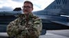 U.S. Air Force Senior Airman Paul Fix, 13th Fighter Squadron avionics technician, stands in front of an F-16 Fighting Falcon during RED FLAG-Alaska 22-3 at Eielson Air Force Base, Alaska, Aug. 9, 2022.(Senior Airman Shannon Braaten/U.S. Air Force)