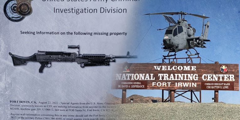 The Army wants YOU — to help them find a missing M240 machine gun