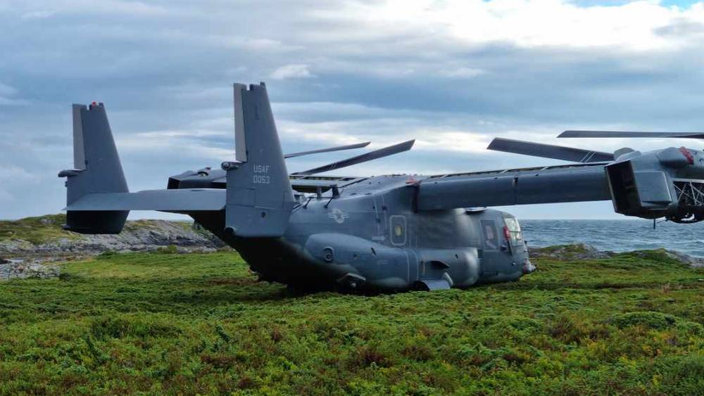 The Air Force Special Operations Command Osprey stuck in Norway. (Norwegian Armed Forces)