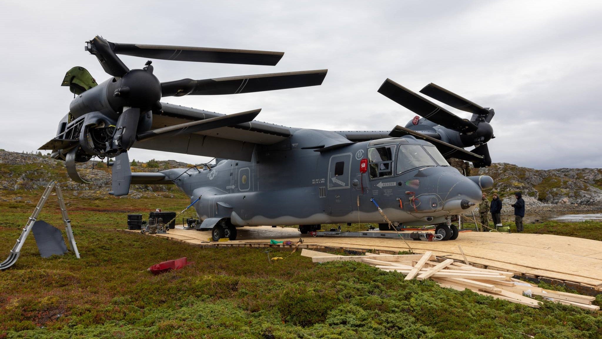 Air Force V-22 Osprey reddet fra norsk øy etter 46 dager