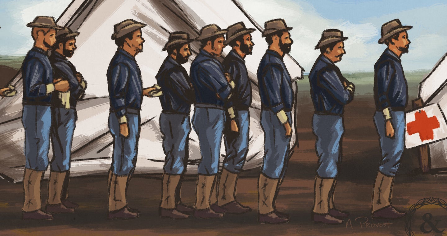 During the Spanish American War, more than 20,000 soldiers contracted typhoid fever while in training camps, largely because they shat where they ate. (Aaron Provost/Task & Purpose)