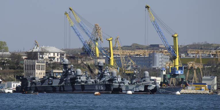 Video shows alleged Ukrainian drone swarm attack on Russian warships in Crimea