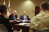 The Hon. Christopher Lowman, left, speaks to CID senior leadership during a visit to the CID Headquarters at Marine Corps Base Quantico, Virginia, Jan. 25, 2022.
