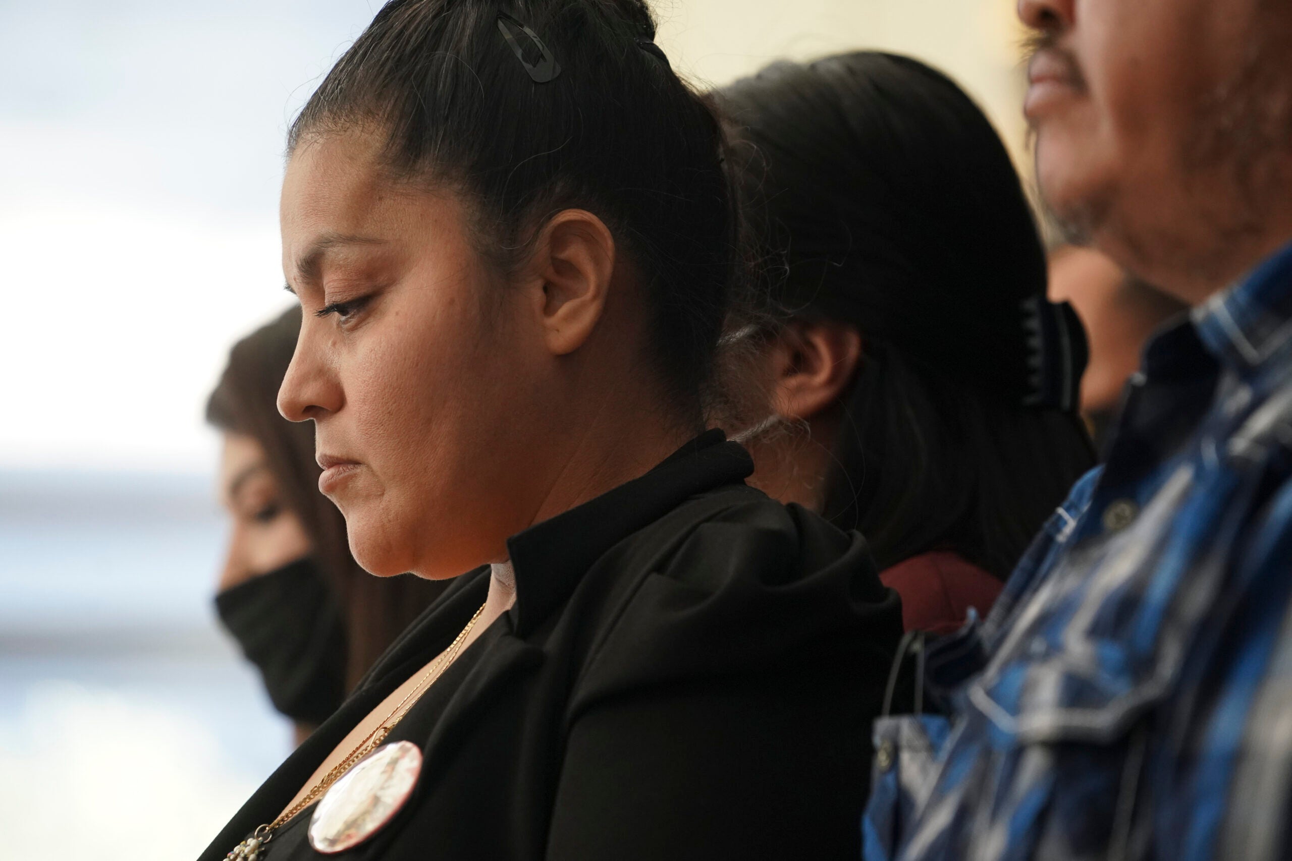 HOUSTON, TX - DECEMBER 08: Vanessa Guillen's mother Gloria Guillen  attends a press conference regarding the murder of Vanessa Guillen on December 8, 2020 in Houston, Texas. Vanessa Guillen, a 20-year-old U.S. Army Specialist, was found dead on June 30 after she had been reportedly missing since April 22. Guillen was allegedly killed by fellow soldier Aaron David Robinson inside the Fort Hood military base.(Photo by Go Nakamura/Getty Images)