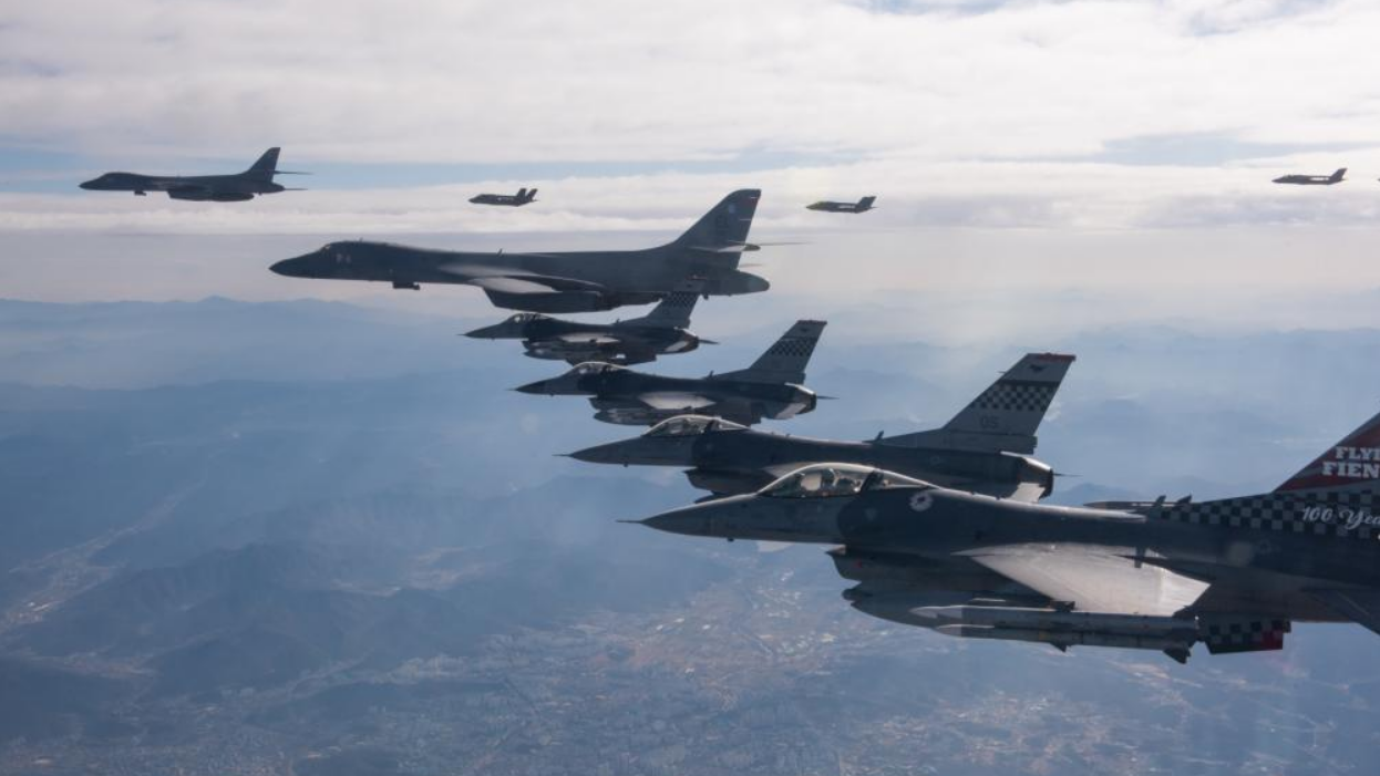 Air Force stages show of force flyover after North Korea’s latest ICBM test