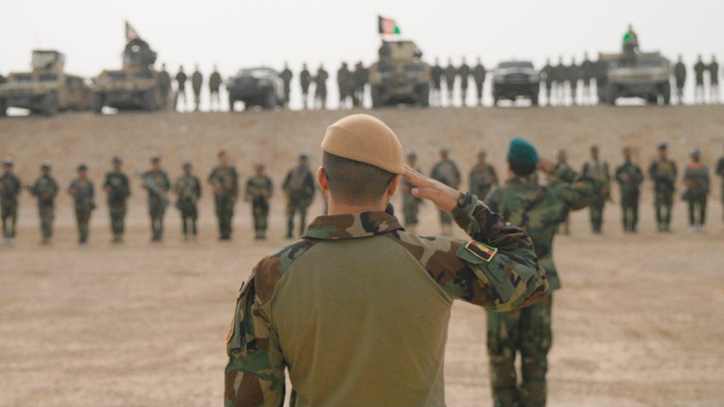 Afghan Gen. Sami Sadat addresses soldiers in 'Retrograde.' (Tim Grucza/OTP)