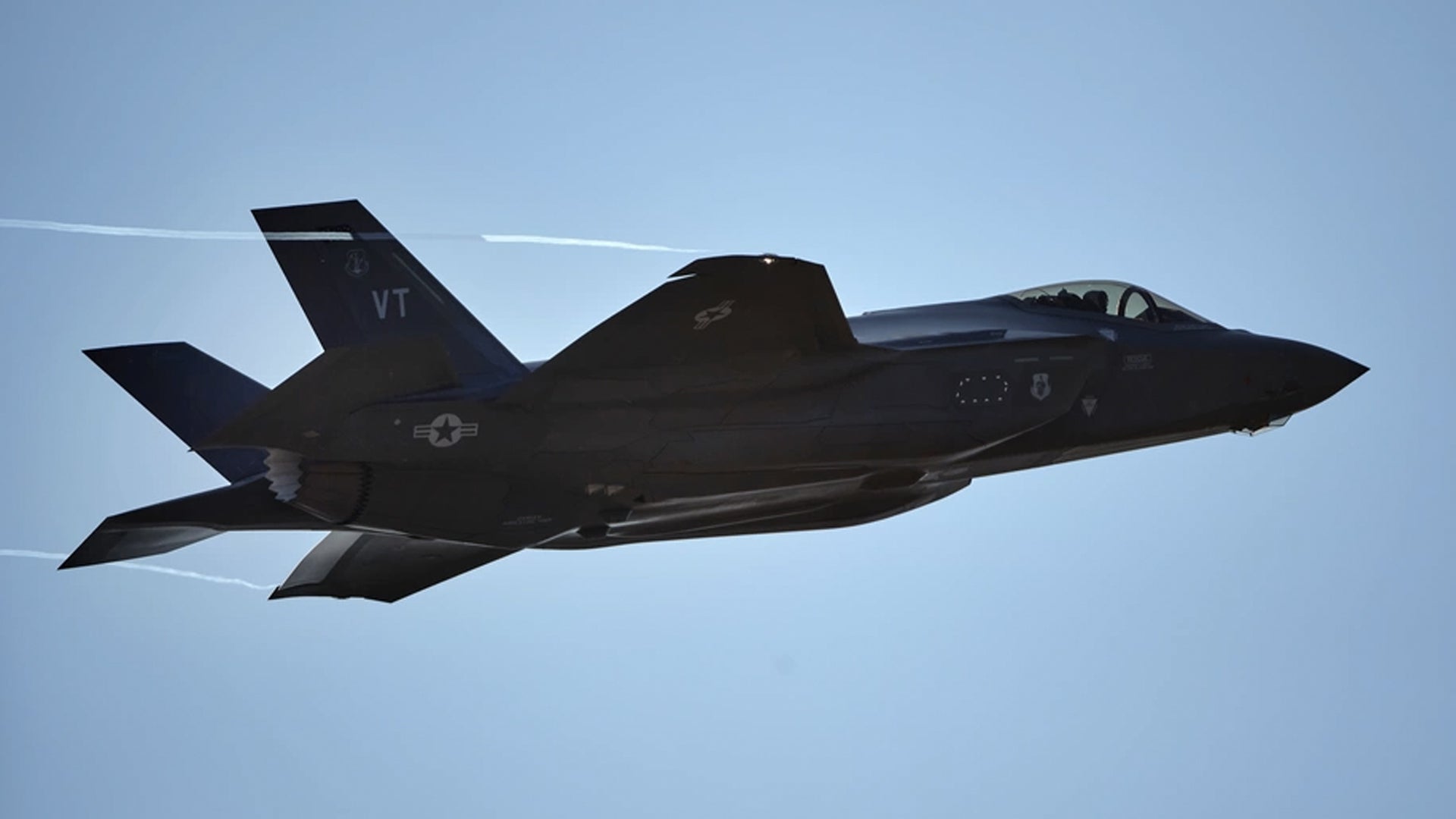 Col. David Shevchik, Jr., commander of the 158th Fighter Wing, Air National Guard, flies the wing's final F-35A Lightning II to the South Burlington Air National Guard Base during a ceremony marking the arrival, South Burlington, Vt., Oct. 14, 2020. The aircraft is the 20th and final to be assigned to the wing since taking delivery of the first two in Sept. of 2019. (Tech. Sgt. Ryan Campbell/U.S. Air Force)