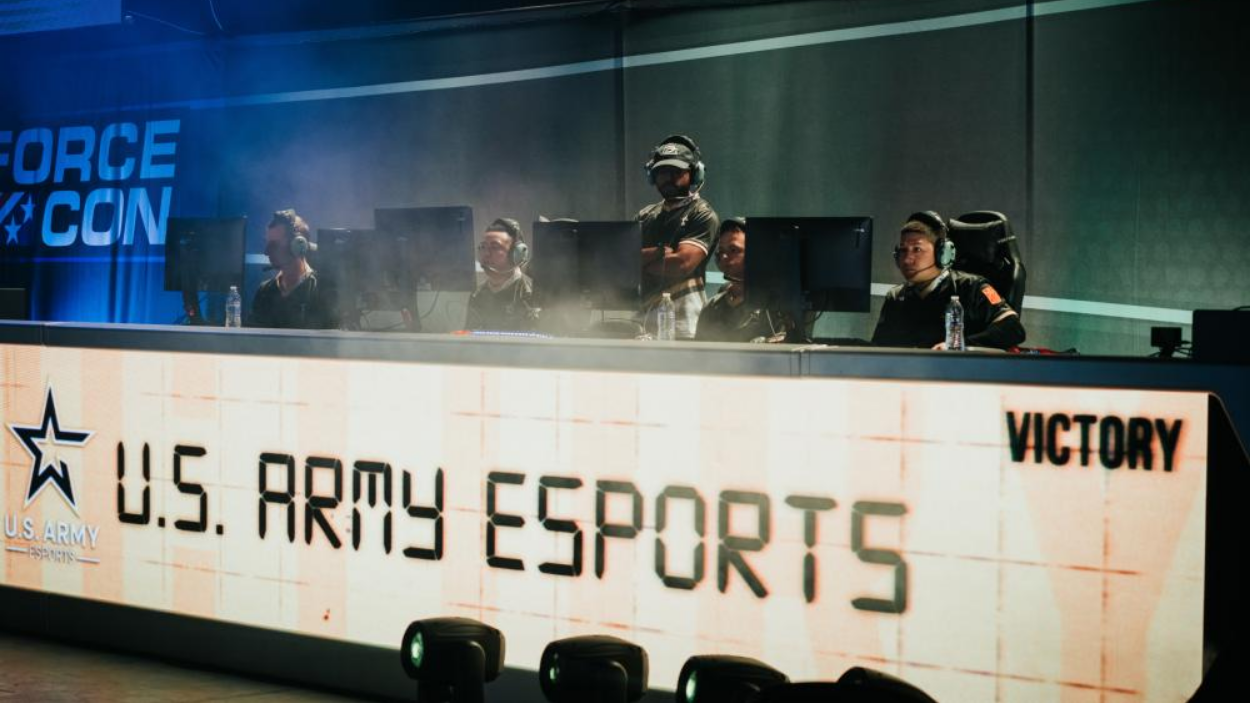 The U.S. Army esports team at an inter-service championship in May 2022. (U.S. Army)