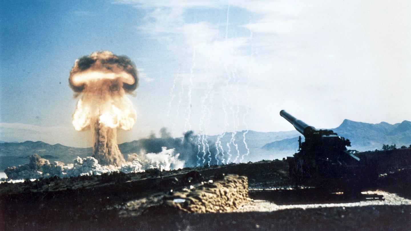Part of Operation Upshot-Knothole, was a 15-kiloton test fired from a 280-mm cannon on May 25, 1953 at the Nevada Proving Grounds. (Wikimedia Commons)