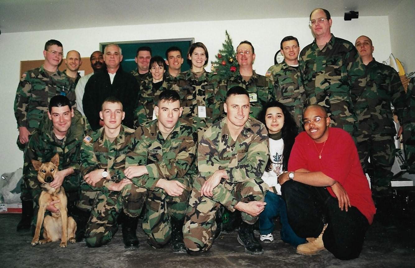 George Crawford with the troops under his command, December 2000. (Courtesy photo)