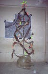 The makeshift Christmas tree at OP Hotel in Ramadi, 2005. (Courtesy of Joseph Bennett)