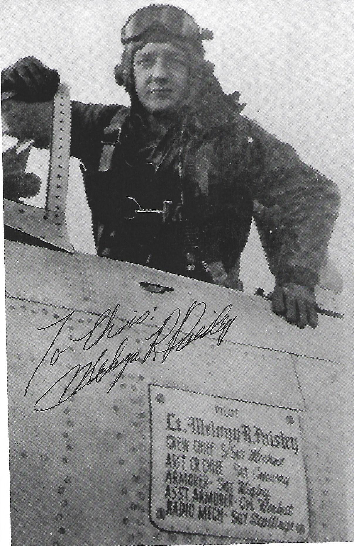 1st Lt. Melvyn R. Paisley, a fighter pilot with the 366th Fighter Group, 390th Fighter Squadron, 9th Air Force during World War II. (American Air Museum in Britain)
