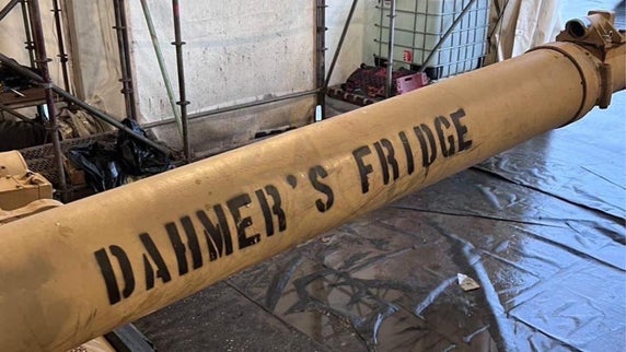 An Army tank crew appears to have named their M1 Abrams ‘Dahmer’s Fridge’