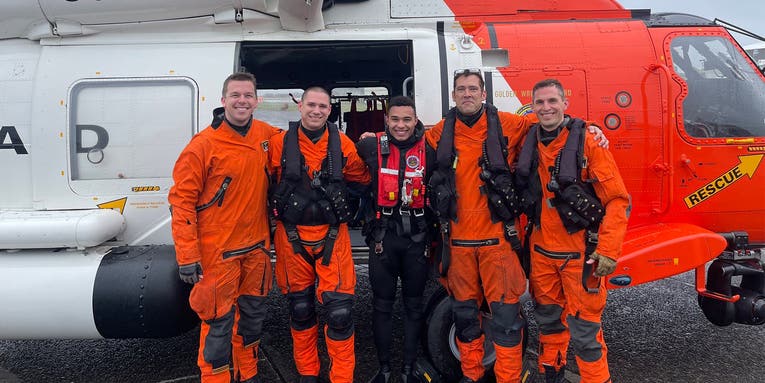 Coast Guardsman saves man hours before graduating from rescue swimmer school