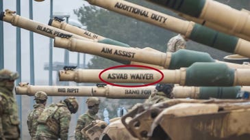 A US Army M1 Abrams tank named ‘ASVAB Waiver’ is keeping watch over Europe