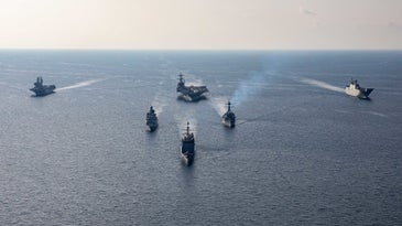 Trio of NATO aircraft carriers drill in Mediterranean Sea in message to Russia