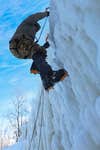 Staff Sgt. Sherron Murphy, a student at the U.S. Army Mountain Warfare School’s Basic Military Mountaineer Course practices ice climbing Jan. 21. The AMWS is a U.S. Army Training and Doctrine Command school operated by the Vermont Army National Guard at Camp Ethan Allen Training Site, Vermont. The school teaches basic, advanced and specialty mountain warfare courses to U.S. and foreign service members.