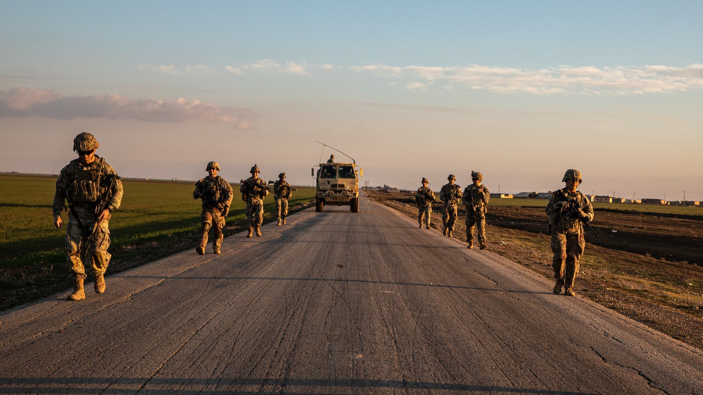 Combined Joint Task Force - Operation Inherent Resolve troops conduct a joint patrol syria