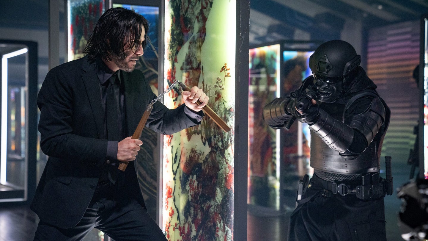 Yes, John Wick has nunchucks now. (Image courtesy Lionsgate)