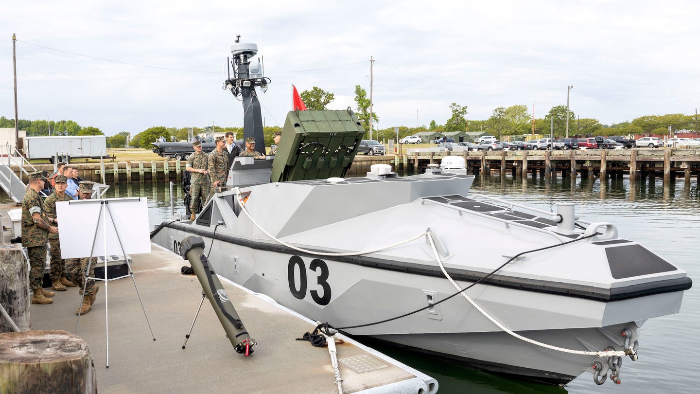 marine corps Long Range Unmanned Surface Vessel loitering munitions