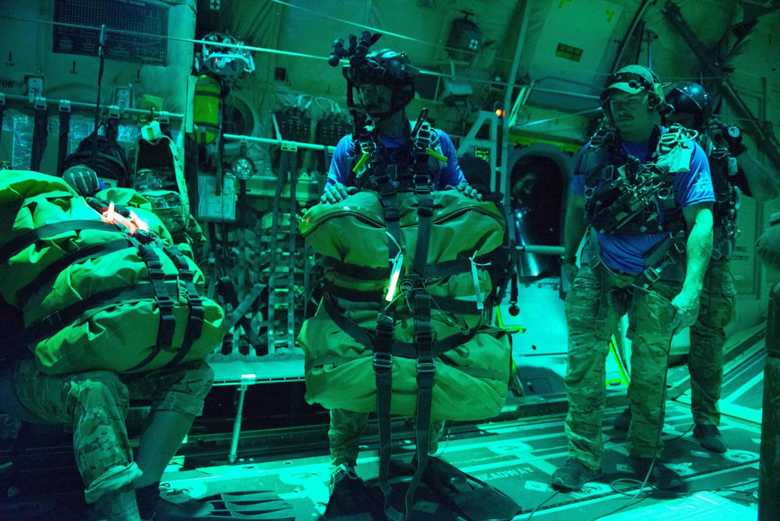 Air Force Pararescue operators have performed about a dozen open ocean parachute missions since 2010, about half of which were executed by the California Air National Guard's 129th Rescue Wing. (Staff Sgt. Duane Ramos/Air Guard).
