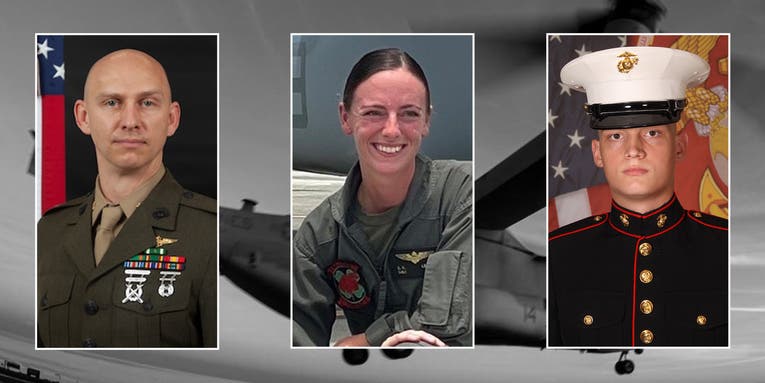 3 Marines killed in MV-22 Osprey crash identified