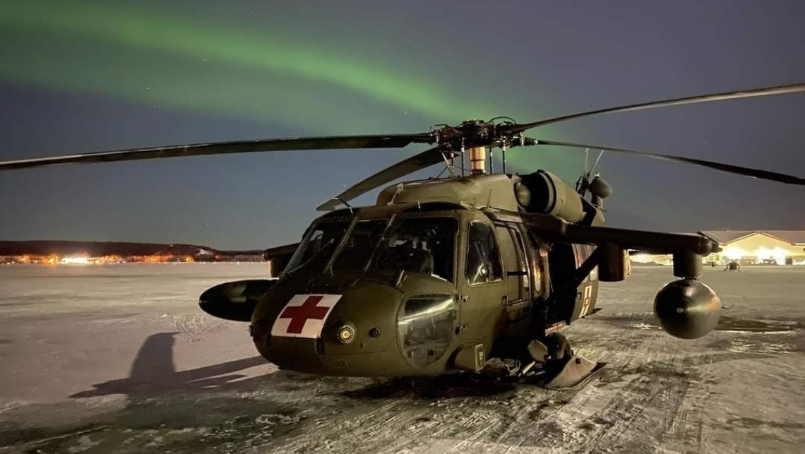 A UH60L Blackhawk helicopter assigned to Fort Wainwright. (Photo by Cpt. Jesse Long, courtesy U.S. Army)