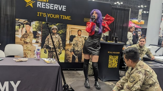 The U.S. Army recruitment booth at Anime NYC 2023. (Photo by u/nonewadeptness, courtesy r/USMC)