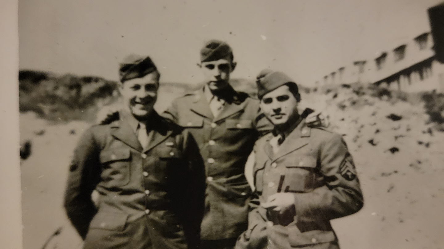 Charles Hardy (left) during World War II. (Photo courtesy the Hardy family)