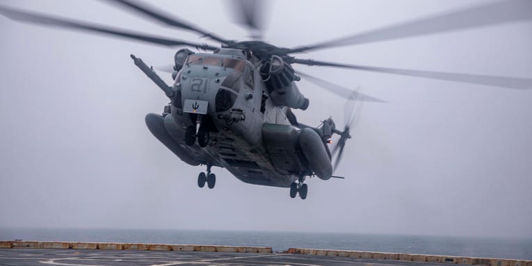 Are Marines relying more on the CH-53E helicopters while their Ospreys are grounded?