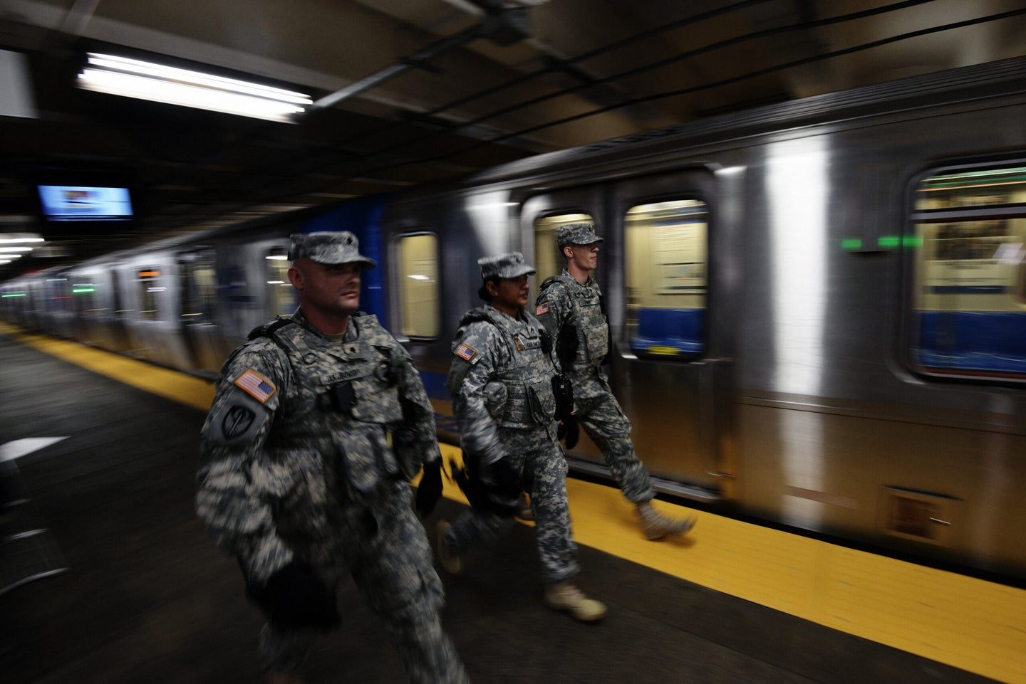 Members of the New York National Guard will deploy to the NYC subway system to patrol platforms and help check bags, Gov. Kathy Hochul announced Wednesday.(Air National Guard / Staff Sergeant Christopher S Muncy)