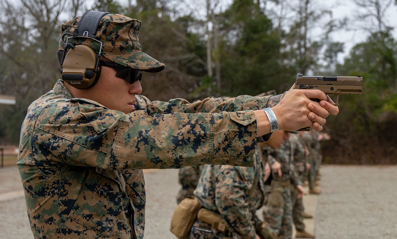 Marine pistol training