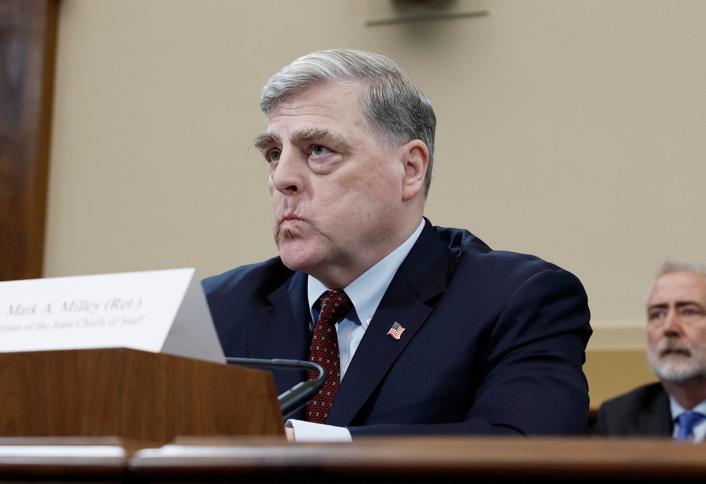 Retired General Mark Milley faced a barrage of questions from Republicans over the Biden administration's handling of the Afghan withdrawal. Photo by Anna Moneymaker/Getty Images