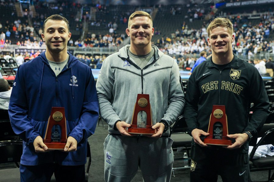 In rare triple, Army, Navy and Air Force wrestlers all earn All-American honors