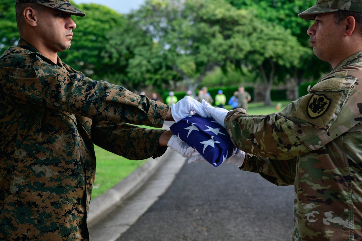 DPAA members during a disinterment ceremony at the Punchbowl in Hawaii.