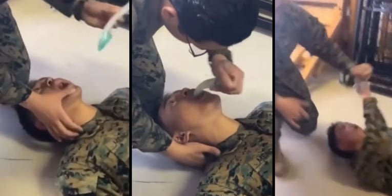 Here’s what’s going on in that video of a Navy Corpsman getting a tube shoved down his throat