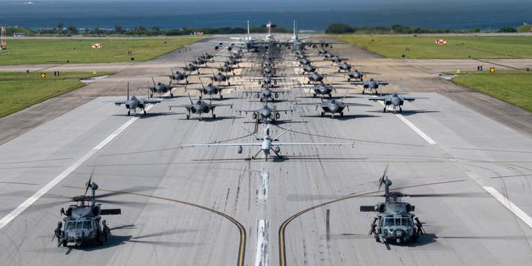 Kadena Air Base shows off new air power with an ‘elephant walk’