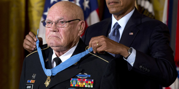 A Medal of Honor recipient describes how he was saved by a tiger and a sawed-off shotgun