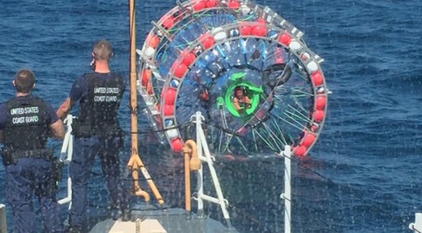 Coast Guard Rescues Man Running In An Inflatable Bubble … Again