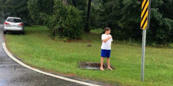 Boy Stands To Salute Veteran’s Funeral Procession, And Brings A Widow To Tears