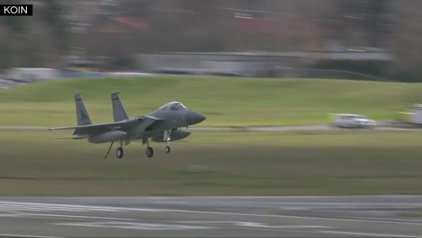 An Oregon Air Guard F-15 reportedly took a million-dollar munitions dump before an emergency landing