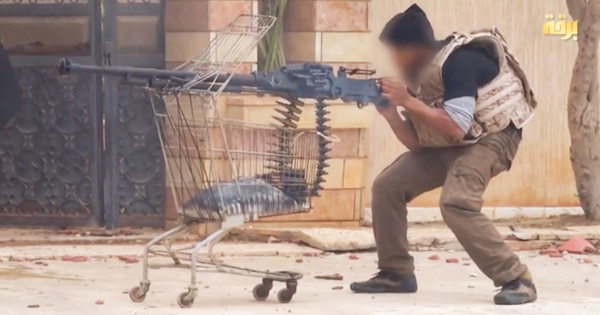 This ISIS fighter made a technical out of a shopping cart
