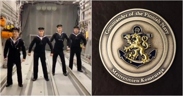 We salute the Finnish sailors who earned a challenge coin for going viral as hell on TikTok
