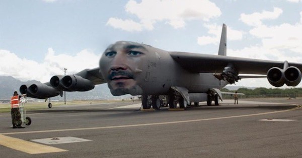 The Air Force photoshopped Shia LaBeouf’s face onto a B-52 for some reason