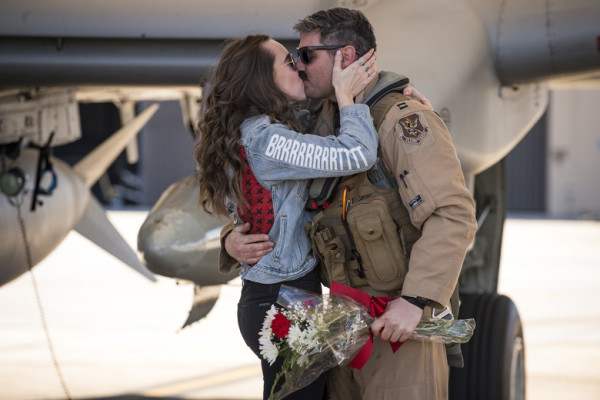 We salute the Air Force girlfriend with a ‘BRRRT’ jacket at an A-10 pilot’s homecoming