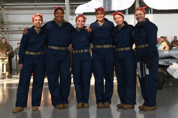 We salute the all-women Air Force team that crushed a weapons loading competition dressed as Rosie the Riveter