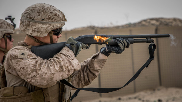 You can practically smell the gunpowder in this intense Marine Corps photo