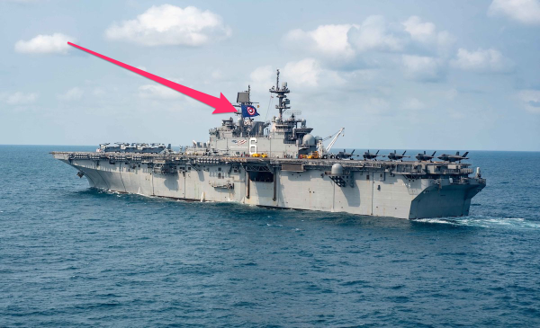 We salute the USS America for rocking a Captain America flag at sea