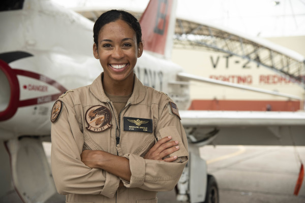 The Navy’s first Black female fighter pilot has officially earned her Wings of Gold